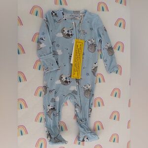 Angel Dear Sky Blue Bear Print Footie